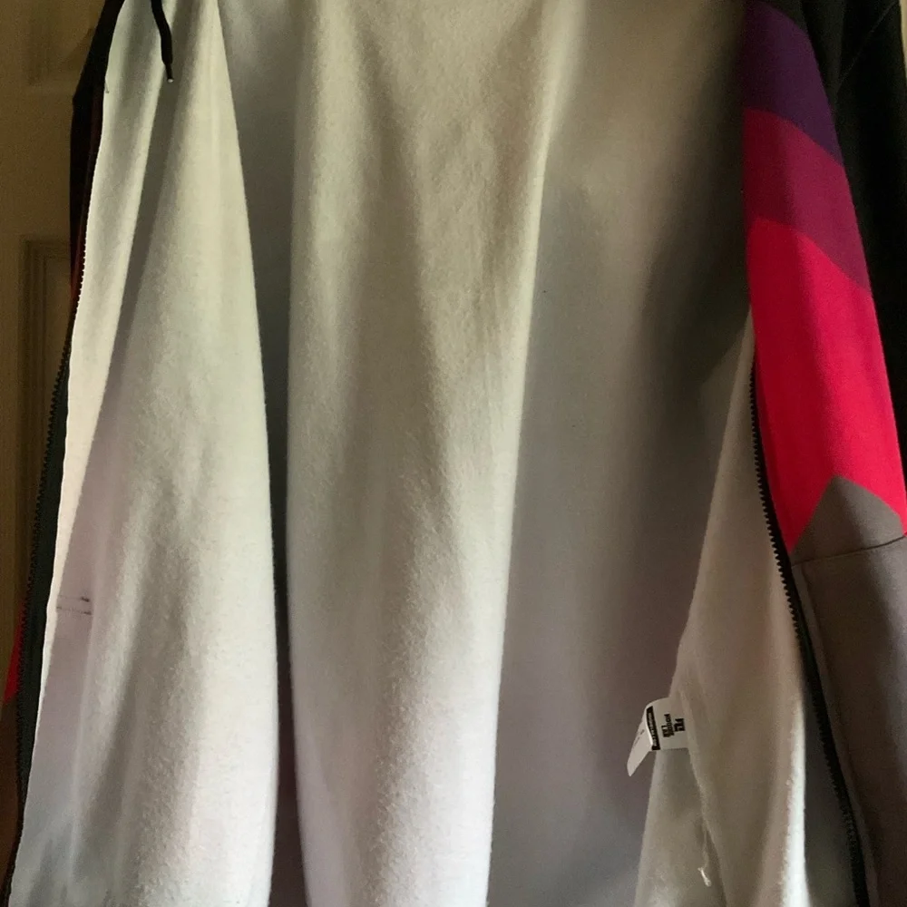 Graphic Black and Pink Hoodie Men Size 2XL